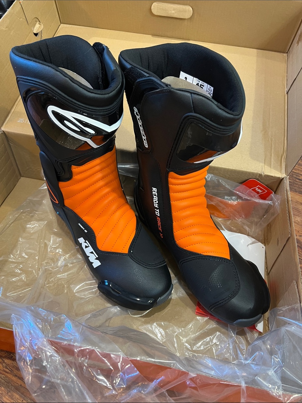 KTM Men’s Orange and Black Motorcycle Boots